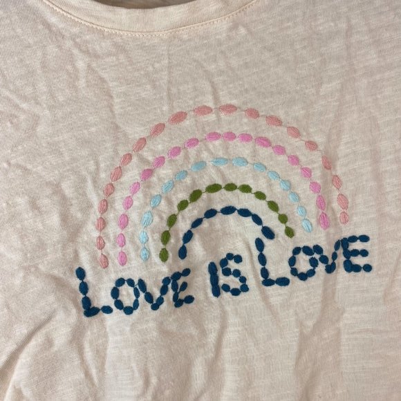 Lauren Conrad Love is Love Rainbow Embroidered‎ Shirt Size Medium - Picture 3 of 3
